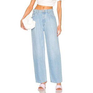 NWT MOTHER Snacks! Pleated Fun Dip Puddle Just A Nibble Jeans 32 Barrel Baggy